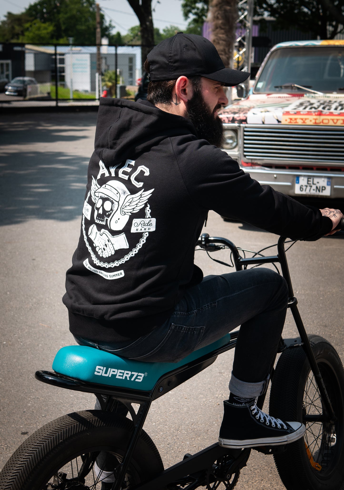 Sweat-shirt Skull zippé - Noir