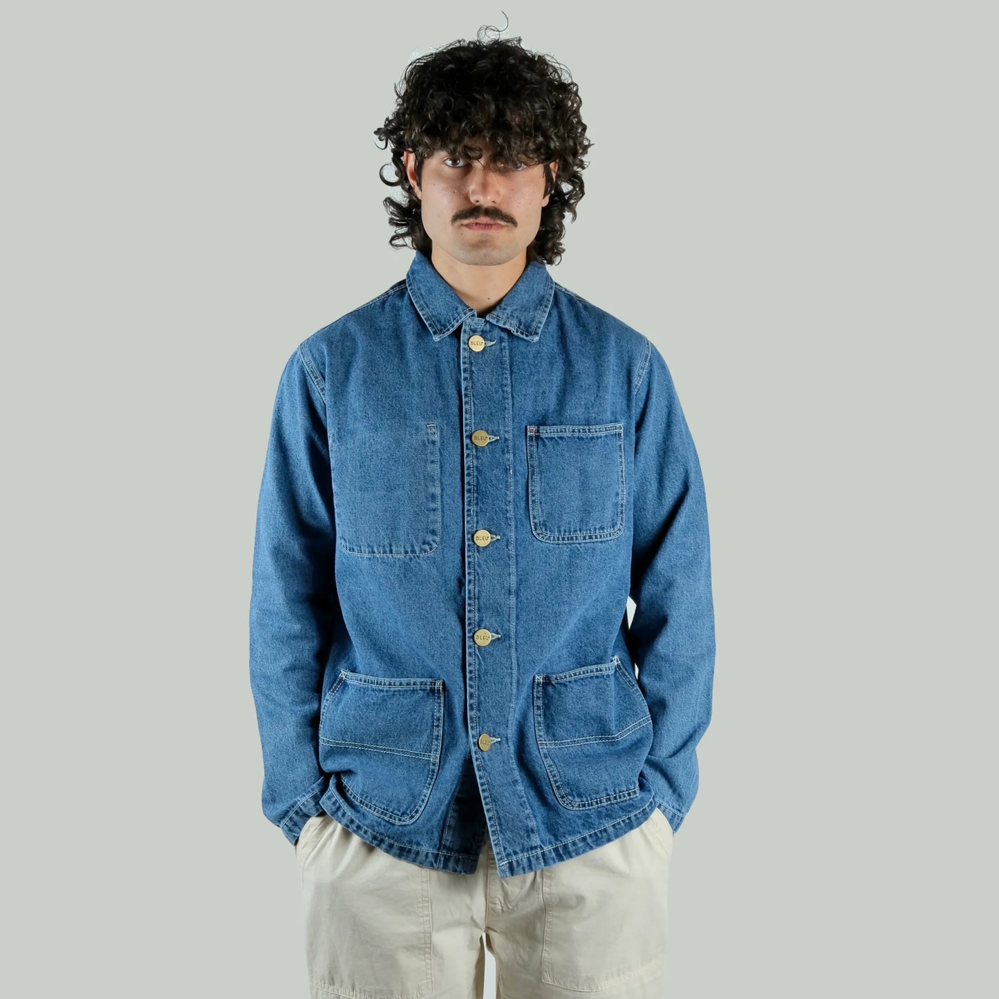 Bleu de chine -Denim jacket stone washed