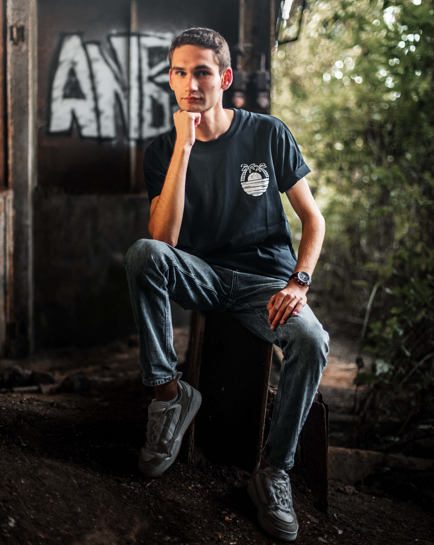 T-shirt AVEC Palmiers - Navy