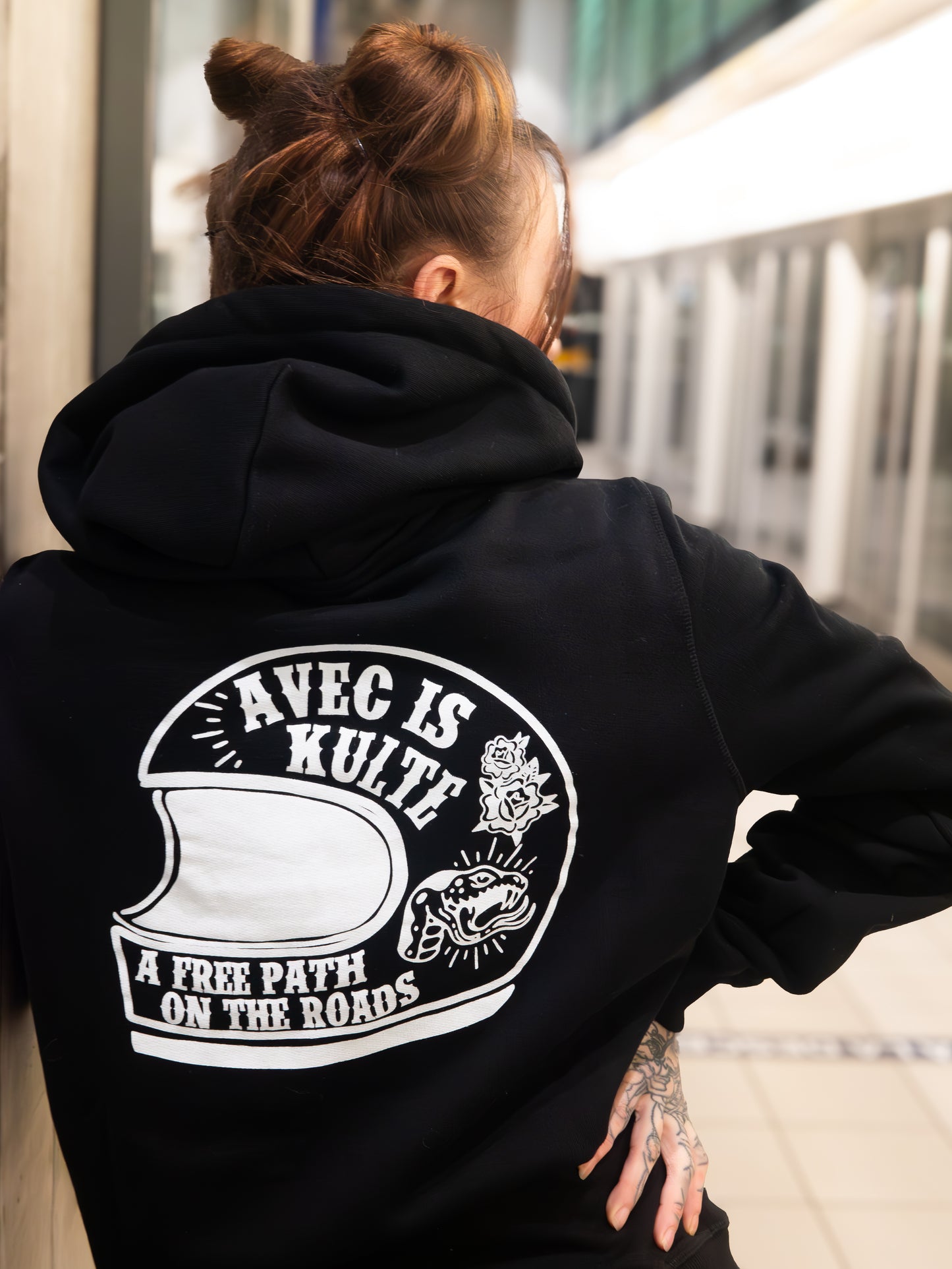 Hoodie AVECXKulte Casque Noir