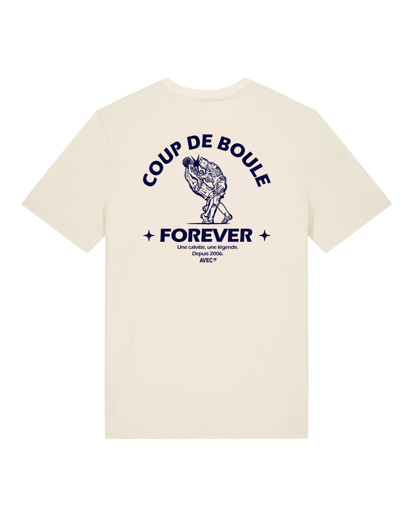 AVEC - T-shirt "COUP DE BOULE" crème