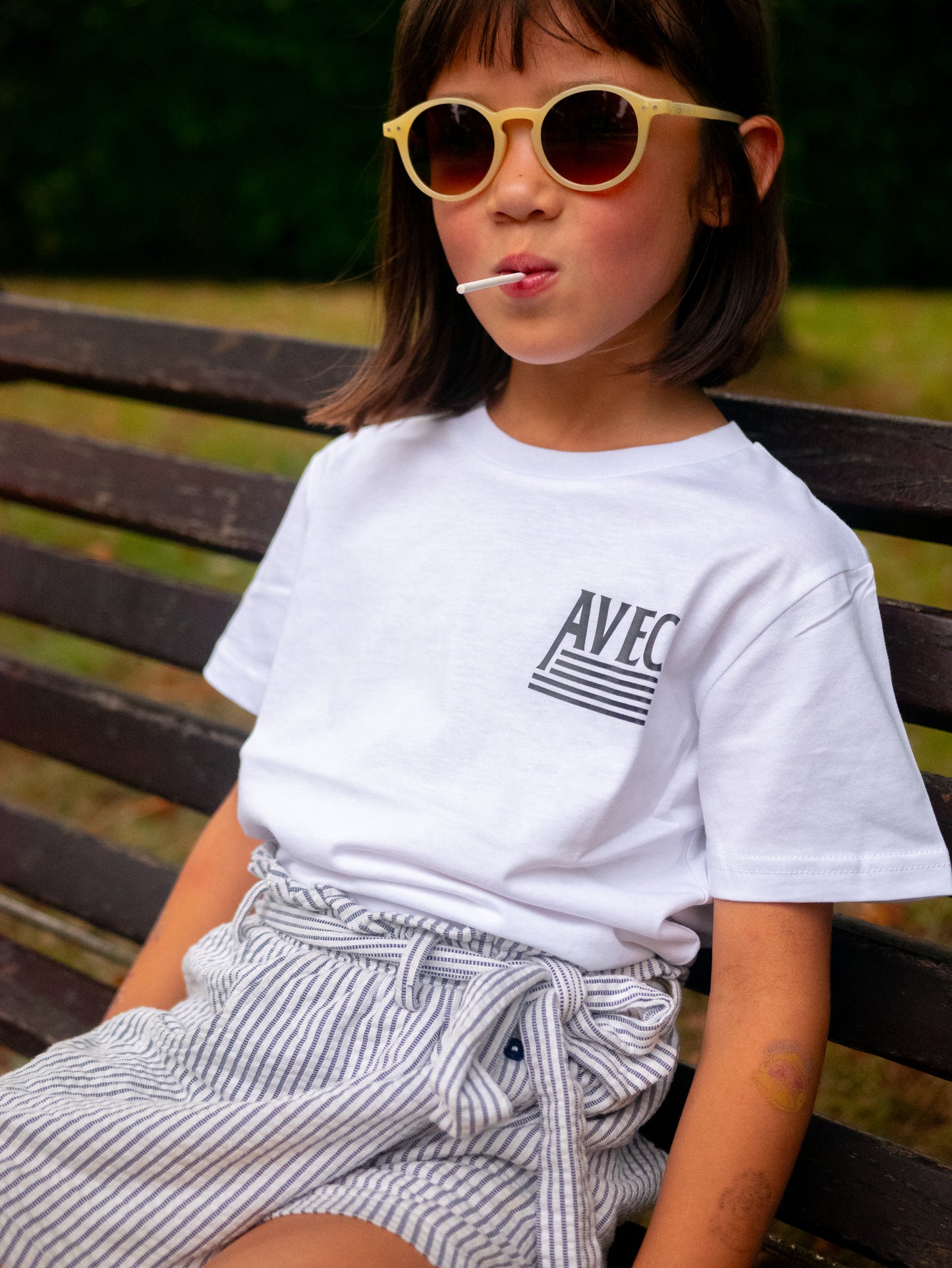 T-shirt AVEC KIDS Flag - Blanc