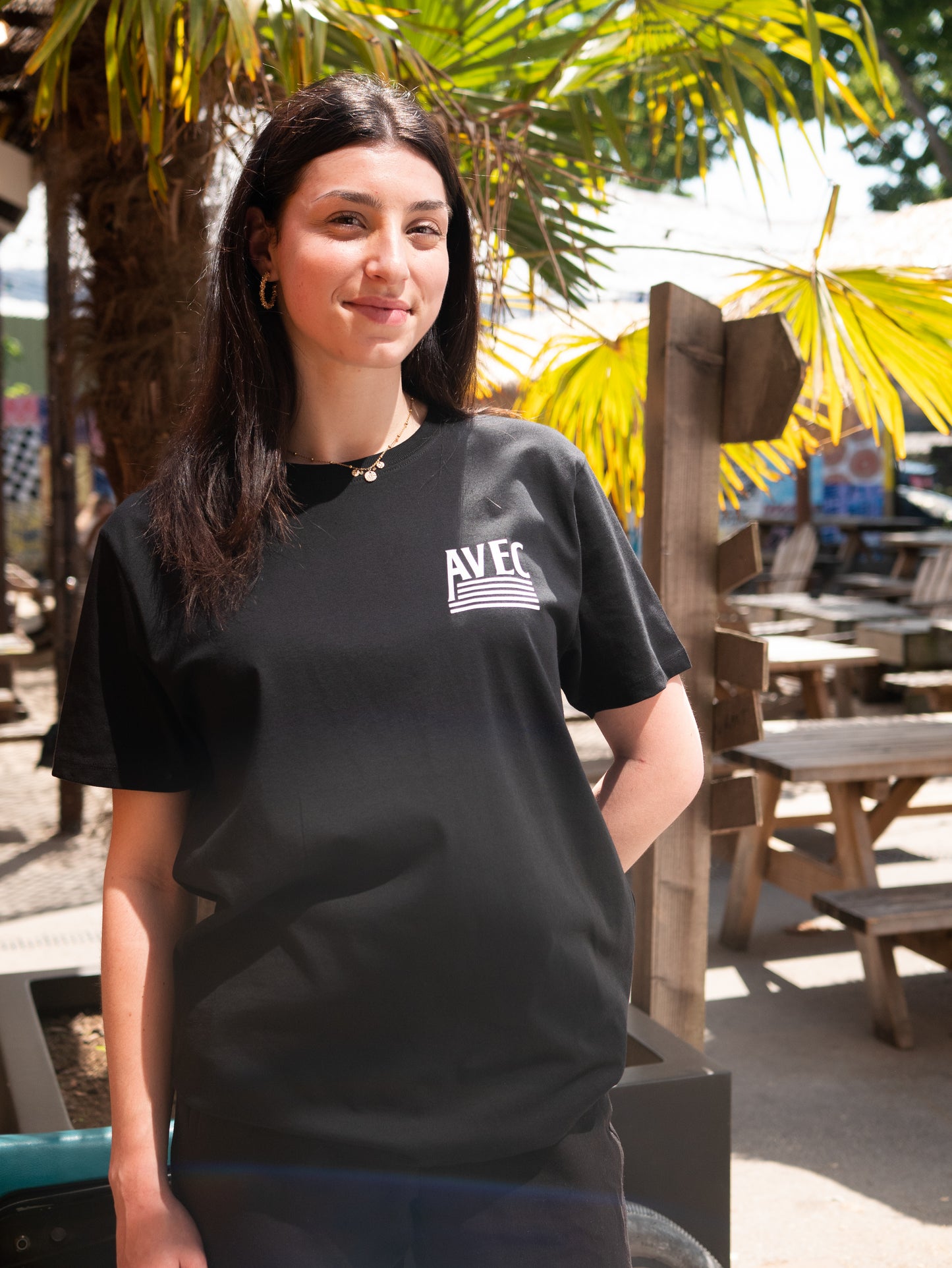 T-shirt AVEC Flag - Noir