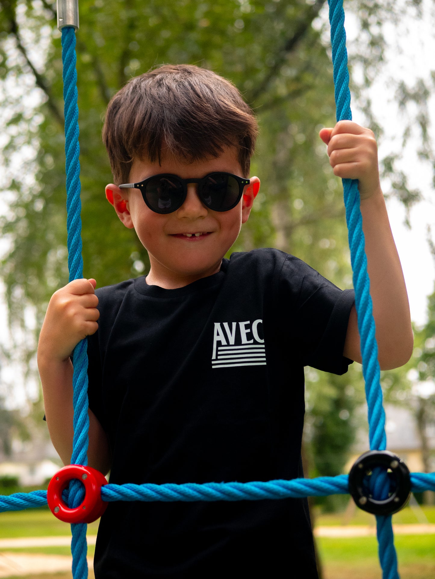 T-shirt AVEC KIDS Flag - Noir