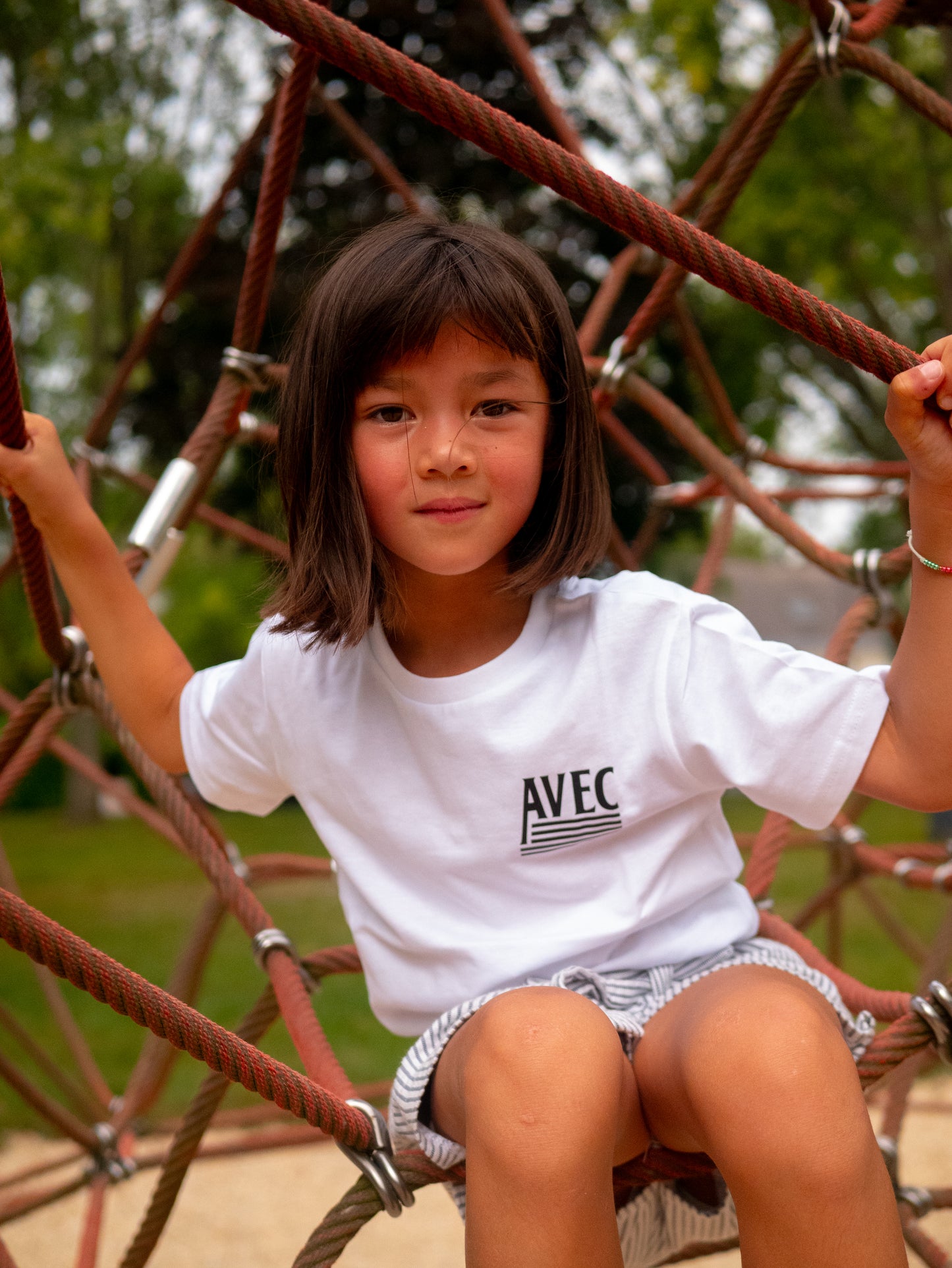 T-shirt AVEC KIDS Flag - Blanc