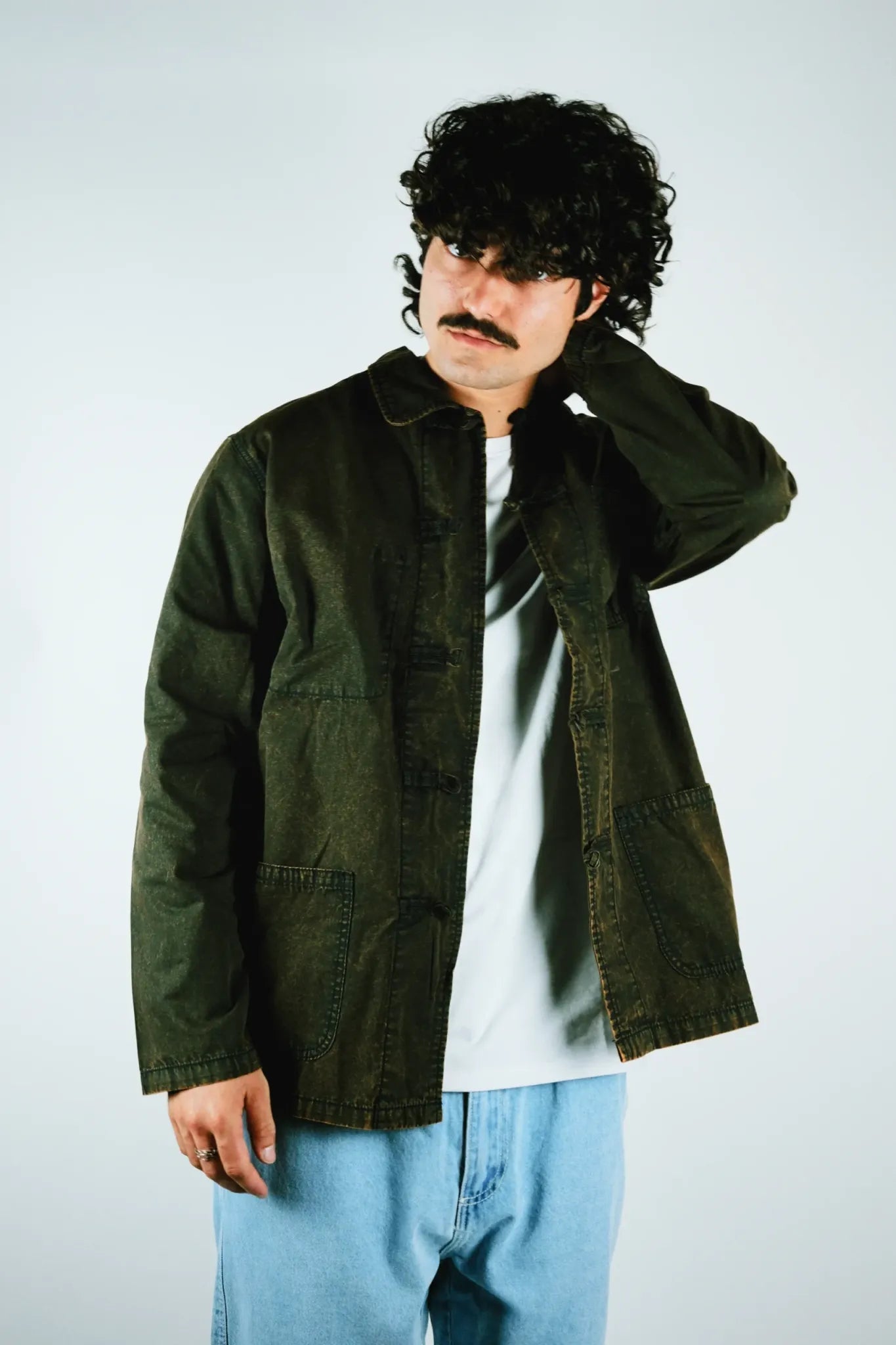Bleu de chine - SHANGHAI JACKET ACID WASH Brown