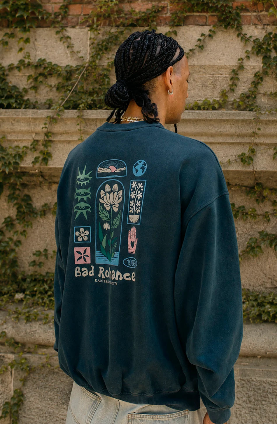KAOTIKO - Sweat Oversize Geometric Flower Dark