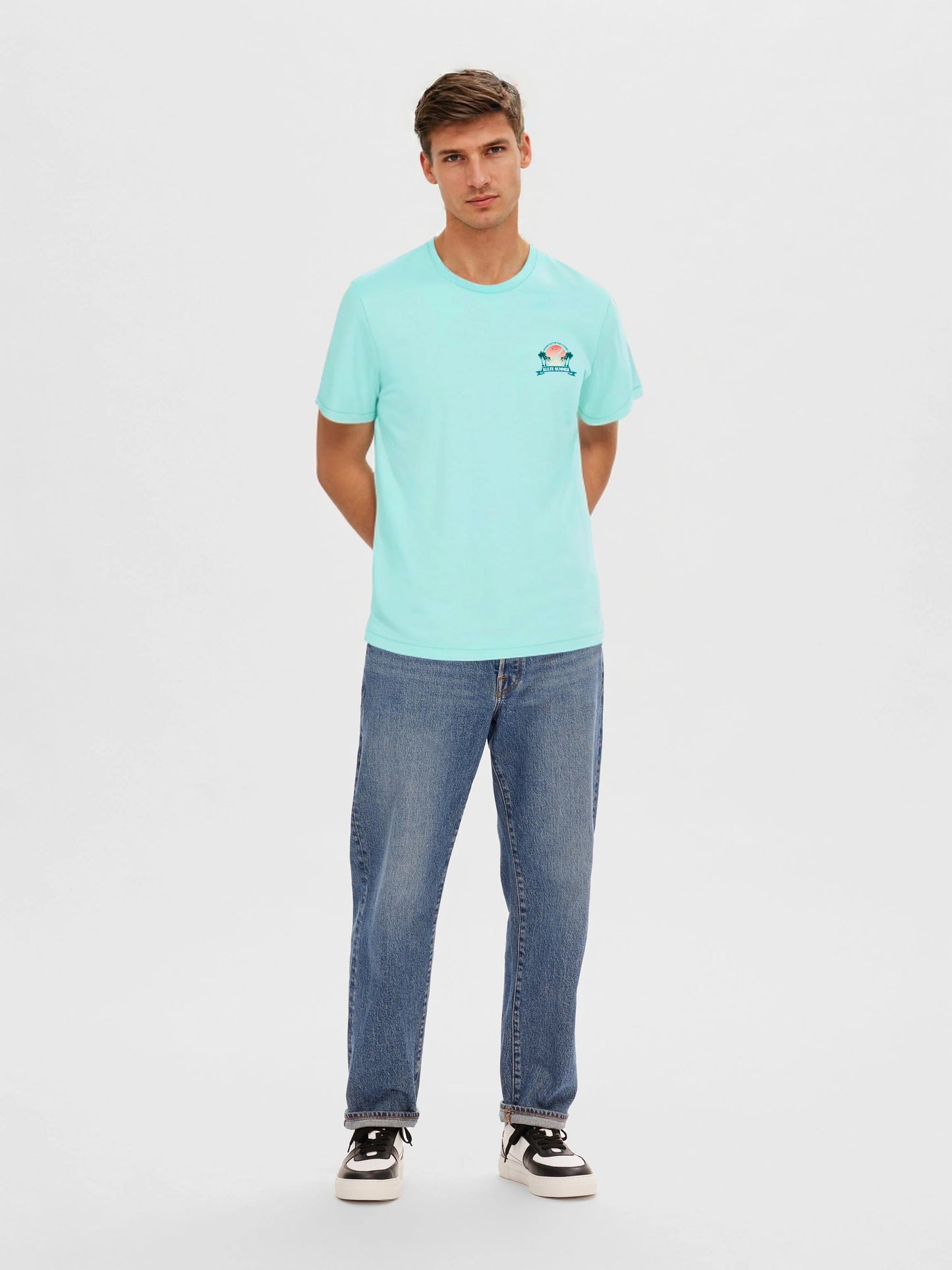 Tee-shirt sunset square mint