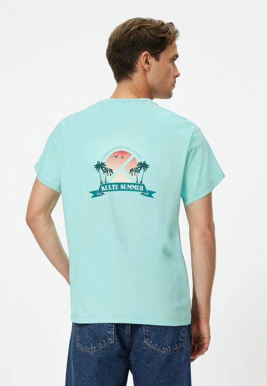 Tee-shirt sunset square mint