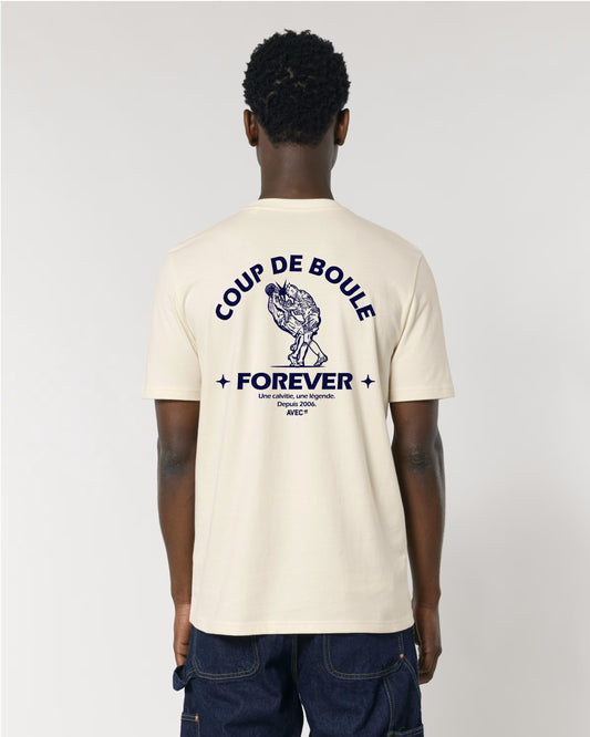 AVEC - T-shirt "COUP DE BOULE" crème
