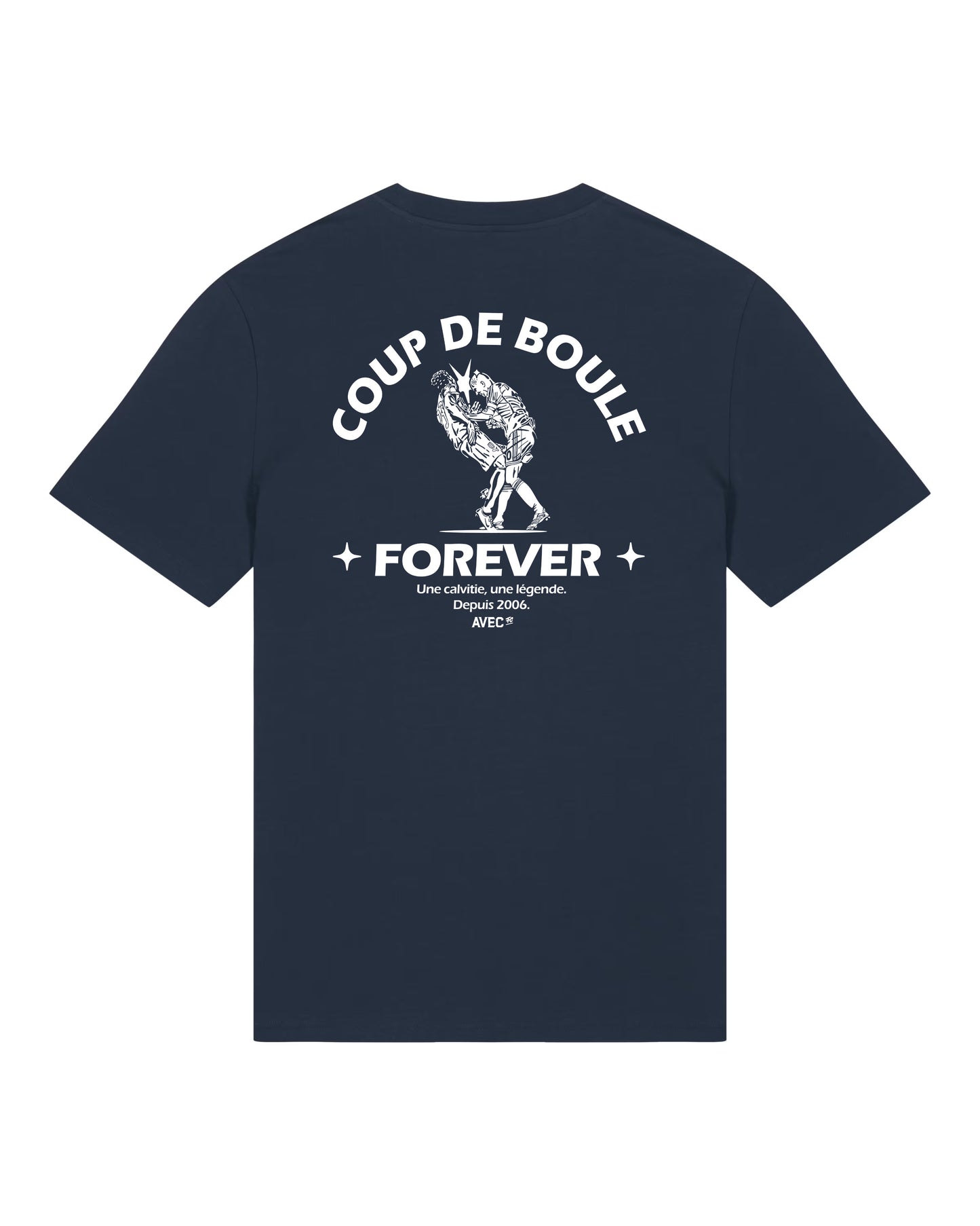 AVEC - T-shirt "COUP DE BOULE" bleu foncé