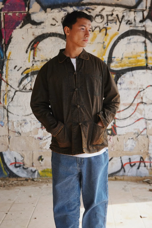 Bleu de chine - SHANGHAI JACKET ACID WASH Brown